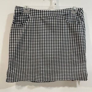 Tribal Black and White Gingham Mini golf Skort sz 8P